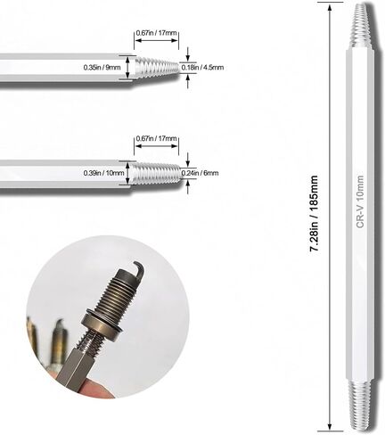 Broken Spark Plug Remover Tool, 2025 New Car Engine Broken Spark Plug Removal Tool, CRV Steel Spark Plug Socket Set Car Accessories, Automotive Repair Tool Kit, Backup Tools in Kuwait