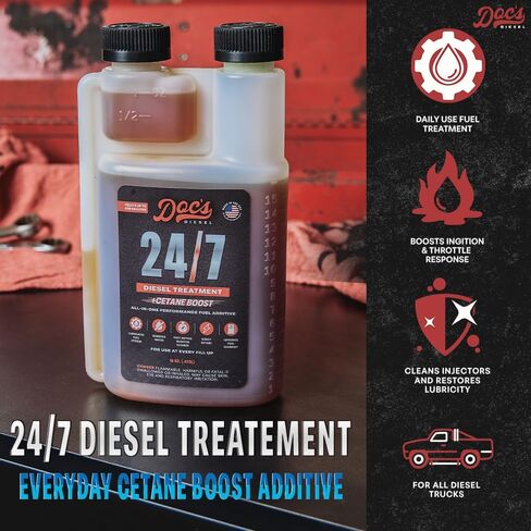 Doc's Diesel 24/7 Cetane Boost Diesel Fuel Additive – All-in-One ULSD Treatment | Lubricates & Protects Fuel Pumps and Injectors, Cleans Fuel System – 16 oz (1 Pack) in Saudi Arabia