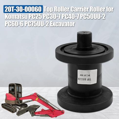 20T-30-00060 الأسطوانة العلوية المتوافقة مع حفارات كوماتسو PC30-7 PC40-7 PC50UU-2 PC60-6 PC75UU-2 بكرة المسار العلوية السوداء شديدة التحمل in Saudi Arabia