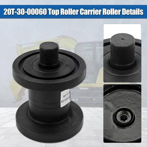 20T-30-00060 الأسطوانة العلوية المتوافقة مع حفارات كوماتسو PC30-7 PC40-7 PC50UU-2 PC60-6 PC75UU-2 بكرة المسار العلوية السوداء شديدة التحمل in Saudi Arabia