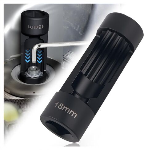 18mm Car Strut Nut Socket with 1/2" Drive Port,12 Point Suspension Strut Socket for Disassembling Shock Nut,Sturdy Automotive Tools Shock Absorber Sockets for Cars SUVs in Saudi Arabia