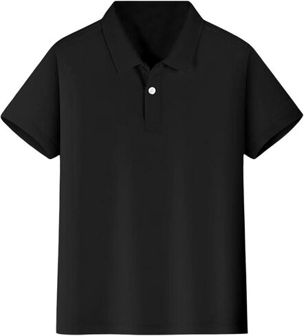 Teen Boys Classic Polo Shirt Short Sleeve School Uniform Shirts Button Closure Collared Shirts for Kids 8-15 Years in Saudi Arabia
