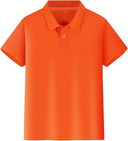 Teen Boys Classic Polo Shirt Short Sleeve School Uniform Shirts Button Closure Collared Shirts for Kids 8-15 Years in Saudi Arabia
