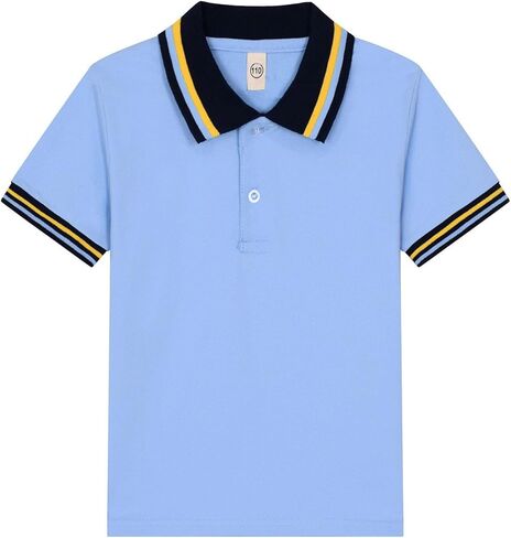 Teen Boys Classic Polo Shirt Short Sleeve School Uniform Shirts Button Closure Collared Shirts for Kids 8-15 Years in Saudi Arabia