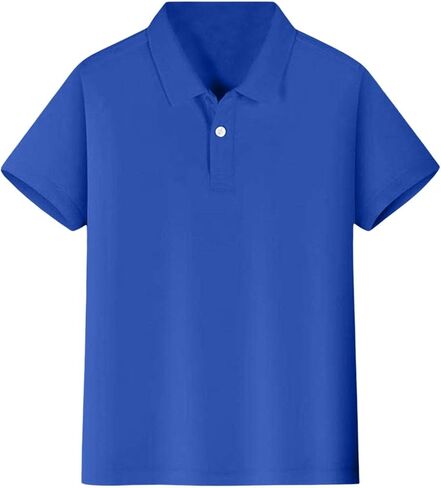 Teen Boys Classic Polo Shirt Short Sleeve School Uniform Shirts Button Closure Collared Shirts for Kids 8-15 Years in Saudi Arabia