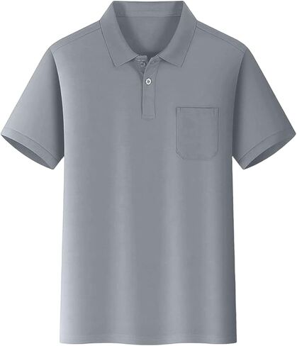 Teen Boys Classic Polo Shirt Short Sleeve School Uniform Shirts Button Closure Collared Shirts for Kids 8-15 Years in Saudi Arabia