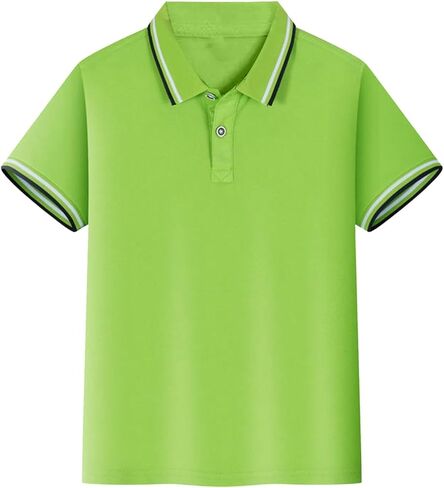 Teen Boys Classic Polo Shirt Short Sleeve School Uniform Shirts Button Closure Collared Shirts for Kids 8-15 Years in Saudi Arabia
