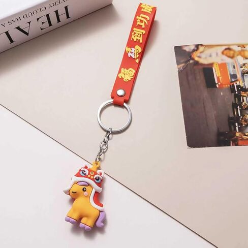 24Pcs Horse Keychains，2025 Chinese New Year Horse Keyholder Hanging Pendants for Keys Car Bag Backpack Hanging Decor Lunar Year Zodiac Blessing Souvenir in Saudi Arabia