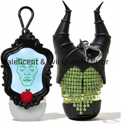 Bath & Body Works Disney Villains PocketBac Holder 2-Pack – Maleficent & Evil Queen – Glow-in-the-Dark & Light-Up Silicone Travel Clips – Novelty Bag Charms & Keychains (Accessory Only) in Saudi Arabia