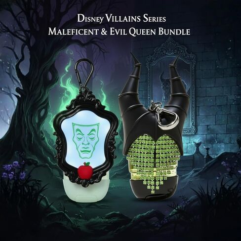 Bath & Body Works Disney Villains PocketBac Holder 2-Pack – Maleficent & Evil Queen – Glow-in-the-Dark & Light-Up Silicone Travel Clips – Novelty Bag Charms & Keychains (Accessory Only) in Saudi Arabia