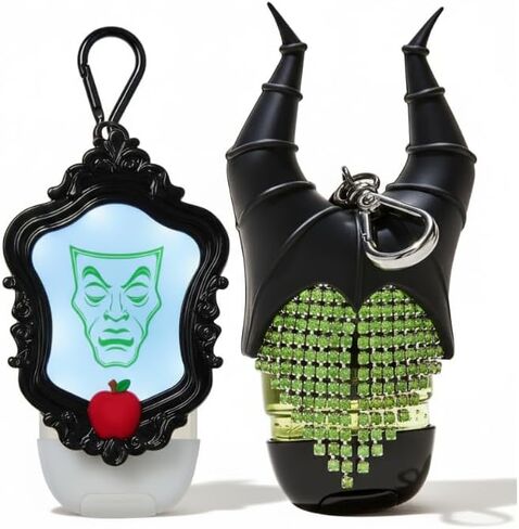 Bath & Body Works Disney Villains PocketBac Holder 2-Pack – Maleficent & Evil Queen – Glow-in-the-Dark & Light-Up Silicone Travel Clips – Novelty Bag Charms & Keychains (Accessory Only) in Saudi Arabia