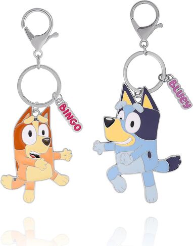 Bingo and Bluey Backpack Keychain Charm 2-Pack Official License, Enamel-Plated Bluey Bag Charms, in Saudi Arabia