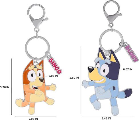 Bingo and Bluey Backpack Keychain Charm 2-Pack Official License, Enamel-Plated Bluey Bag Charms, in Saudi Arabia