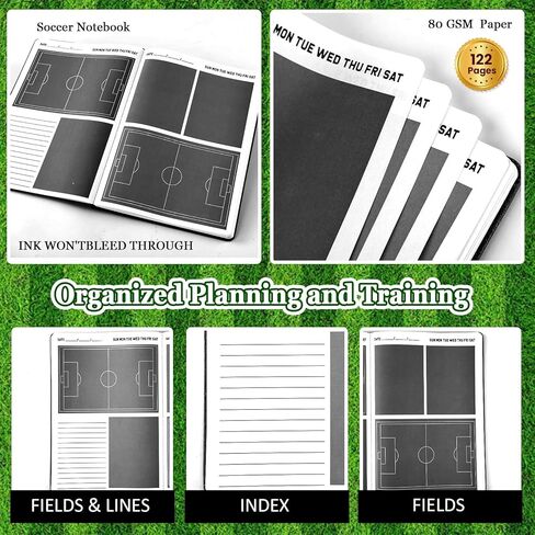 Chiazllta The Playbook Journal Soccer Notebook للمدربين واللاعبين 7 × 10 بوصة تدريب كرة القدم على تدريب Notepad التدريب على دفتر تدريبي للتكتيكات الممارسة التكتيكية المدربين واللاعبين هدايا in Kuwait