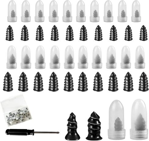 40 قطعة من الأظافر المطاطية لإصلاح الإطارات، طقم براغي مطاطية حلزونية لإصلاح الإطارات، سدادات براغي للإطارات ذاتية الخدمة، أداة إصلاح سريعة للسيارة والدراجات النارية والشاحنات وإطارات الجرارات لإصلاح ثقب الإطارات in Kuwait