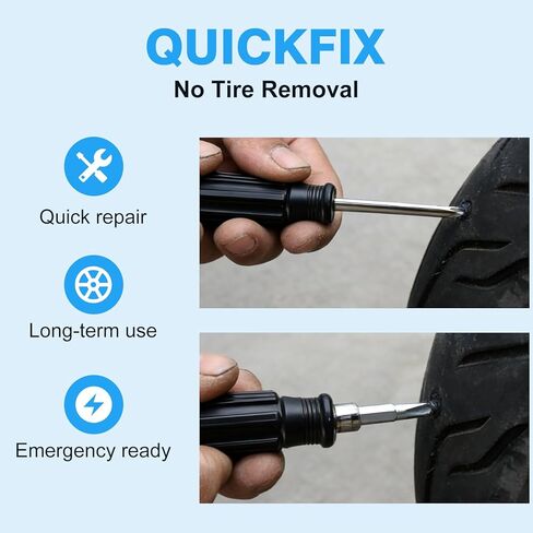 40 قطعة من الأظافر المطاطية لإصلاح الإطارات، طقم براغي مطاطية حلزونية لإصلاح الإطارات، سدادات براغي للإطارات ذاتية الخدمة، أداة إصلاح سريعة للسيارة والدراجات النارية والشاحنات وإطارات الجرارات لإصلاح ثقب الإطارات in Kuwait