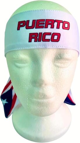 Puerto Rico Flag Headband for Men and Women, Long Athletic Head Band with Adjustable Knot for Cycling, Running, Gym, Sportswear Accessory Outdoor Headband, Patriotic Design in Saudi Arabia