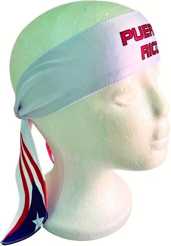 Puerto Rico Flag Headband for Men and Women, Long Athletic Head Band with Adjustable Knot for Cycling, Running, Gym, Sportswear Accessory Outdoor Headband, Patriotic Design in Saudi Arabia
