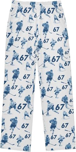 Pfrewn 67 Pattern Pajama Pants Soft PJ Long Sleep Lounge Bottoms Ages 6-14 Years in Saudi Arabia