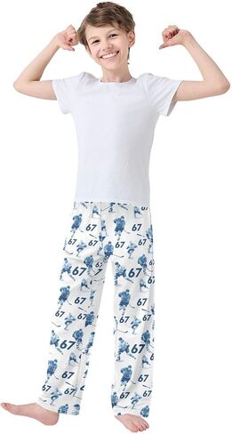 Pfrewn 67 Pattern Pajama Pants Soft PJ Long Sleep Lounge Bottoms Ages 6-14 Years in Saudi Arabia