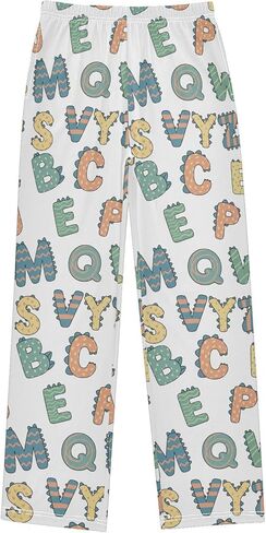 Abc Pattern Cartoon Boys' Pajama pants Jogger Pants Elastic Waist pj Bottoms Sleepwear with Pockets for 6-14 Years in Saudi Arabia