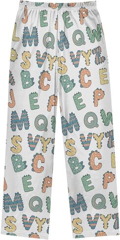 Abc Pattern Cartoon Boys' Pajama pants Jogger Pants Elastic Waist pj Bottoms Sleepwear with Pockets for 6-14 Years in Saudi Arabia