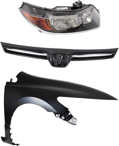 Replacement Headlight Kit Passenger Side fits Honda Civic Coupe 2006-2007 DX 1.8L - Passenger Side Assembly Halogen in Saudi Arabia