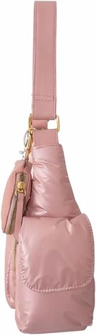 حقيبة كتف Juicy Couture Timeless Hobo مع جيوب بسحاب وأجزاء صلبة ذهبية اللون (الماس الوردي) in Kuwait