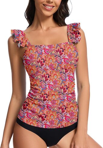 Soneven Women's Swim Shirt UPF 50+ Ruffle Sleeve Rash Guard UV Sun Protection Swimsuit Top Bathing Suit No Bottom in Saudi Arabia