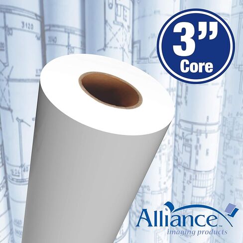 ورق Alliance واسع التنسيق مقاس 30 بوصة × 500 بوصة، بوند إنجينيرنج 92 برايت 20 رطل - 45 لفة لكل منصة نقالة مع 3 بوصات أساسية in Kuwait