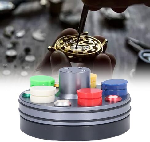 Fockety Oil Cup Stand, Rotatable Watch Oil Cups Professional Rotary Five Dip Cup Metal Turntable Watch Repair Tool for Repair Watchmakers in Saudi Arabia