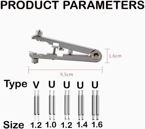 Watch Spring Bar Tweezer，Spring Bar Plier Tool with Hardened Steel 10 Tips Pins for Watch Band Replacement (Silver) in Kuwait