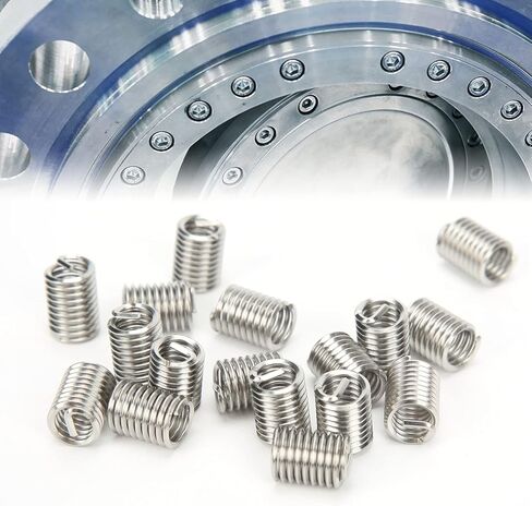 50Pcs High Strength Stainless Steel Wire Thread Insert Kit for Screw Hole Repair US Units 5/16in 18x2D Threaded Bushing Protection Socket for Metal Thread Restoration in Saudi Arabia
