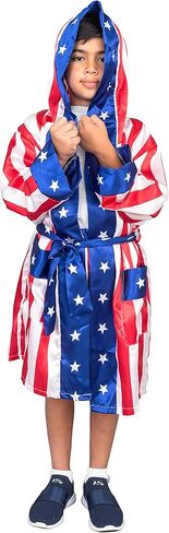 Boxing Robe and Shorts Halloween Costume in Satin for Halloween, Cute Cosplay Boxer Cloak for Kids in Saudi Arabia