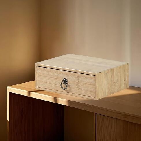 صندوق تخزين سطح المكتب مع أدراج - صندوق تخزين متعدد الطبقات ، خزانة ملفات مسطحة من الخشب الصلب ، منظمي خزانة ملفات سطح المكتب ، خزانة تخزين علاج A4 لمكتب سطح المكتب المنزلي (3 طبقة) in Kuwait