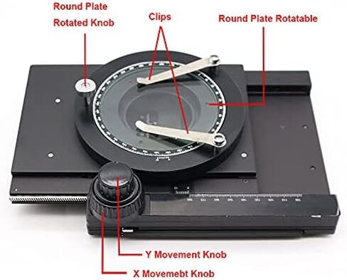 Microscope Accessories X-Y-Z Fine-Tuning Working Stage Rotatable Microscope Universal Platform with Scale X-Y-Z Movement Stage for PCB Inspection in Kuwait