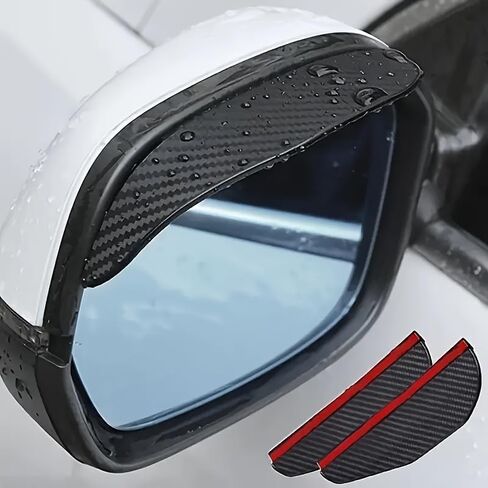 2PCS Rearview Mirror Rain Visor Guard, Carbon Fiber Mirror Rain-Proof Sun Visor Side,Rainproof Waterproof Auto Rearview Cover Accessories, Universal for SUV, Truck, RV in Saudi Arabia