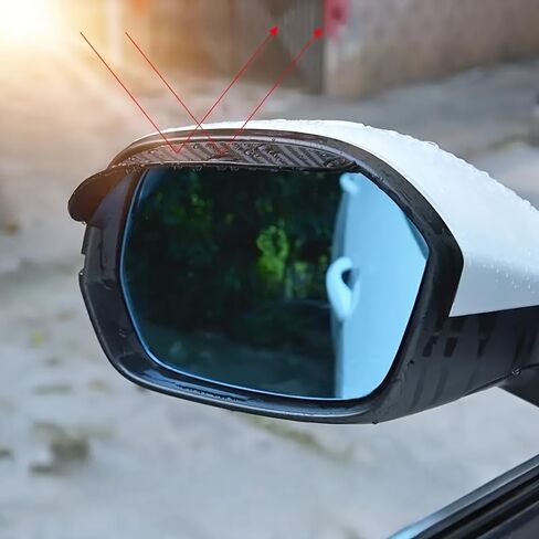 2PCS Rearview Mirror Rain Visor Guard, Carbon Fiber Mirror Rain-Proof Sun Visor Side,Rainproof Waterproof Auto Rearview Cover Accessories, Universal for SUV, Truck, RV in Saudi Arabia