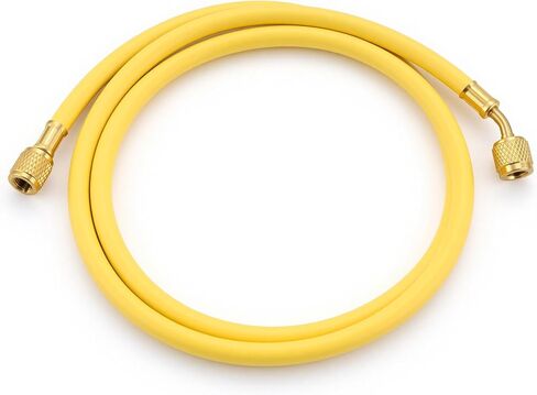 Lichamp A2L Refrigerant Charging Hose, 60" Length, 1/4" SAE to 1/4" SAE-LH for R1234YF & R454B Refrigerant, Straight Fittings, Yellow in Saudi Arabia