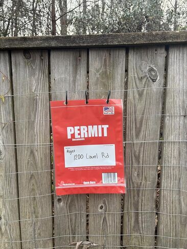 Permit Bags - 10 Pack - Original Patent Pending Outdoor Permit Bags - Construction Job SITE Permit Box Replacement - Waterproof, WRITEABLE Area, Highly Visible, Easily Mounted, Made in USA in Saudi Arabia