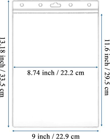 Elsjoy 10 Pack 8.5" x 11" Letter Size Job Ticket Holders, Waterproof Resealable Zip Paper Page Sheet Protectors, Heavy Duty Clear Document Sleeve, Vertical in Saudi Arabia