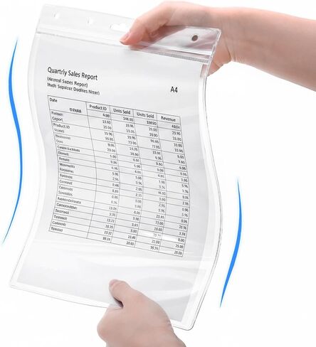 Elsjoy 10 Pack 8.5" x 11" Letter Size Job Ticket Holders, Waterproof Resealable Zip Paper Page Sheet Protectors, Heavy Duty Clear Document Sleeve, Vertical in Saudi Arabia