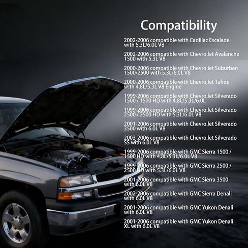 مدخل هواء بارد مقاس 4 بوصات مع درع حراري متوافق مع 1999-2006 GMC & Chevy V8 4.8L/5.3L/6.0L Silverado 1500/2500/3500 - فضي in Kuwait