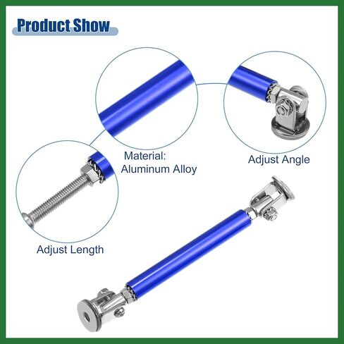 Motoforti Universal قابل للتعديل من سبائك الألومنيوم 3 "-5" 75 مم ممتص الصدمات الأمامي للسيارة مقسم دعامة قضيب ربط القضبان باللون الأزرق - عبوة من 2 طويلة الأمد in Kuwait