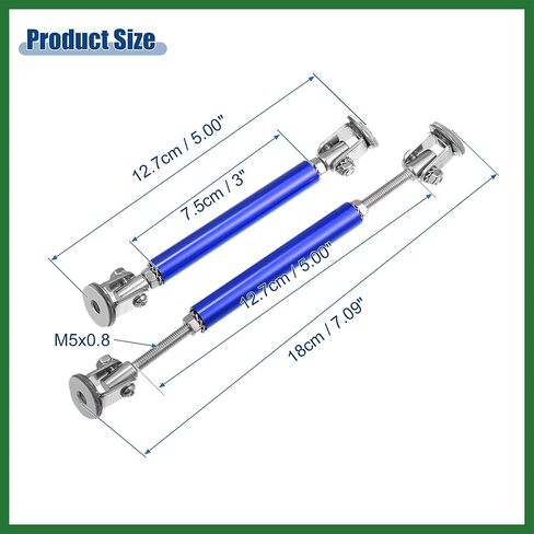 Motoforti Universal قابل للتعديل من سبائك الألومنيوم 3 "-5" 75 مم ممتص الصدمات الأمامي للسيارة مقسم دعامة قضيب ربط القضبان باللون الأزرق - عبوة من 2 طويلة الأمد in Kuwait
