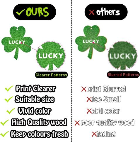 St Patricks Day Decorations 24 PCS Wooden Shamrock Hanging Ornaments Irish Decor for Tree Saint Patricks Day Decorations Office Party Home Indoor Outdoor in Saudi Arabia