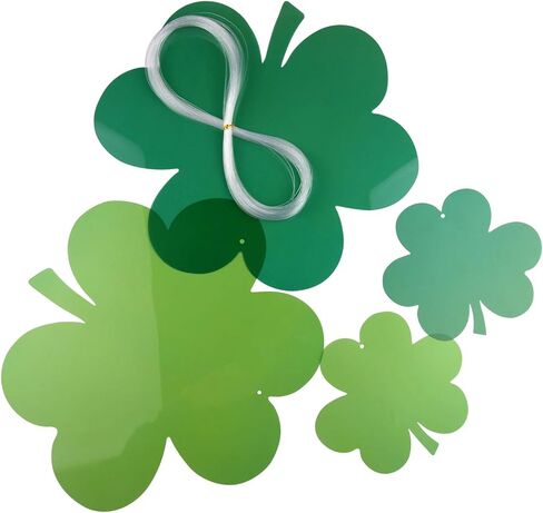 TUPARKA 20 PCS ST. Patrick's Day Lawn Decorations Shamrocks Hanging Decoration Green Hanging Shamrocks in Saudi Arabia