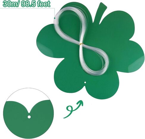 TUPARKA 20 PCS ST. Patrick's Day Lawn Decorations Shamrocks Hanging Decoration Green Hanging Shamrocks in Saudi Arabia