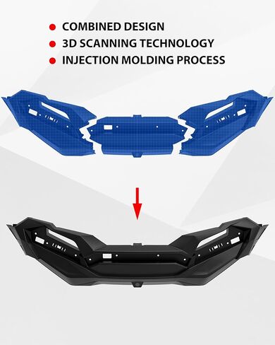 واجهة خلفية SAUTVS لملحقات Polaris RZR XP 1000/ XP TURBO/TURBO S 2019-2023، واجهة خلفية سوداء مدمجة، استبدال #5457743-070 in Saudi Arabia