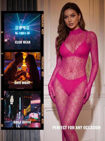 Women's One Piece Fishnet Bodysuit Lace Leopard Jumpsuit Lingerie Mesh Bodystocking Nightwear Rave Outfits in Saudi Arabia